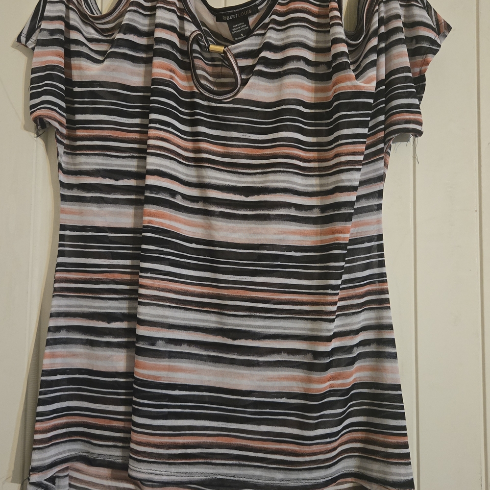 Robert Louis Open Shoulder Blouse Size‎ Womens S Sheer